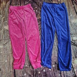 Juicy Couture Velour Jogger Pants 2 Pairs - Hot Pink L Sz 14. Purple Sz XL 16